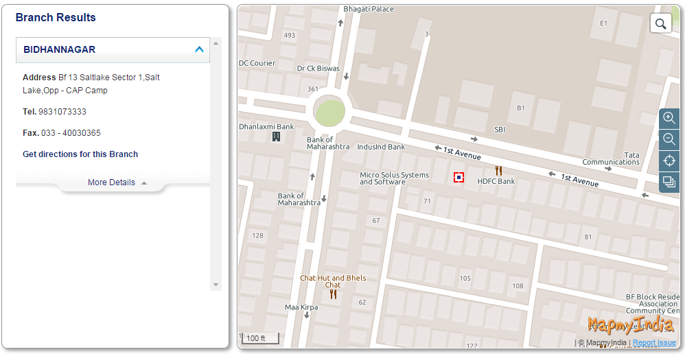 Location Map of Bidhannagar Branch