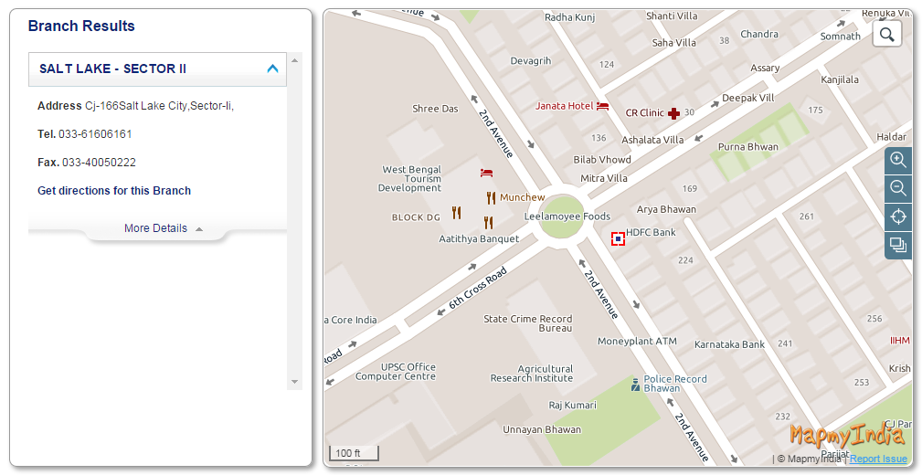 Location Map of Salt Lake - Sector-II Branch